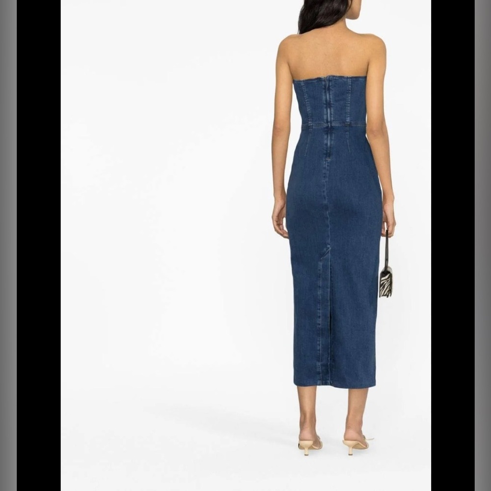 Reformation Eugenia Denim Strapless Dress - Blue - Picture 2 of 9